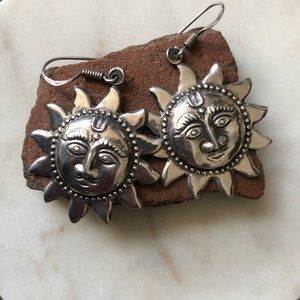 Vintage Sunburst Face Earrings